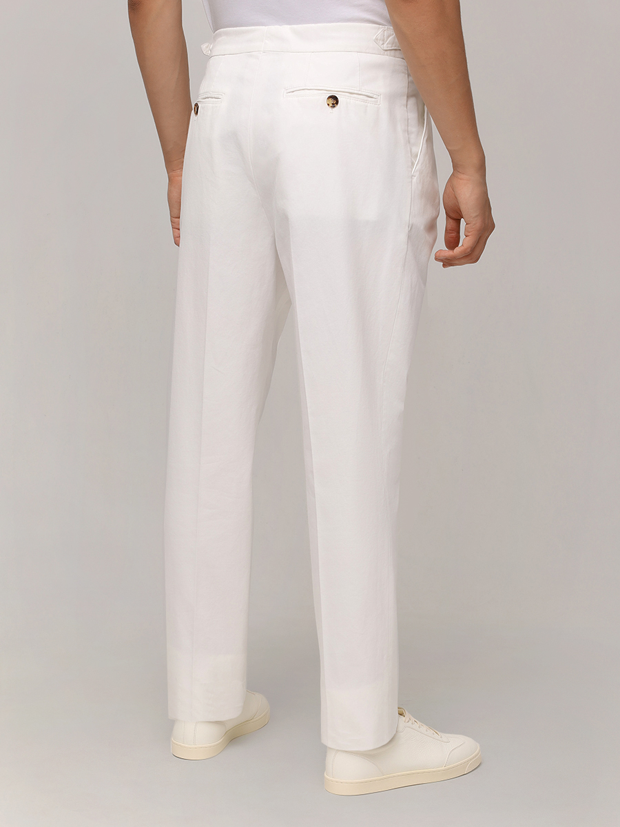 Брюки Tailor Fit хлопковые BRUNELLO CUCINELLI M252DM5030 C2200 Белый  Фото 3