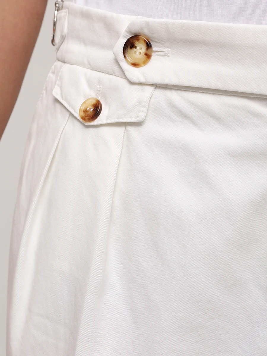 Брюки Tailor Fit хлопковые BRUNELLO CUCINELLI M252DM5030 C2200 Белый  Фото 6