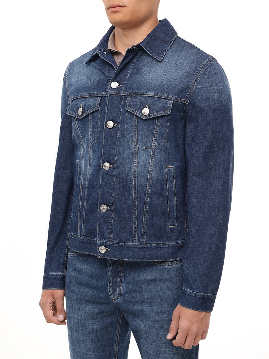 Куртка джинсовая BRUNELLO CUCINELLI ME6456909 C1468 Синий  Фото 4