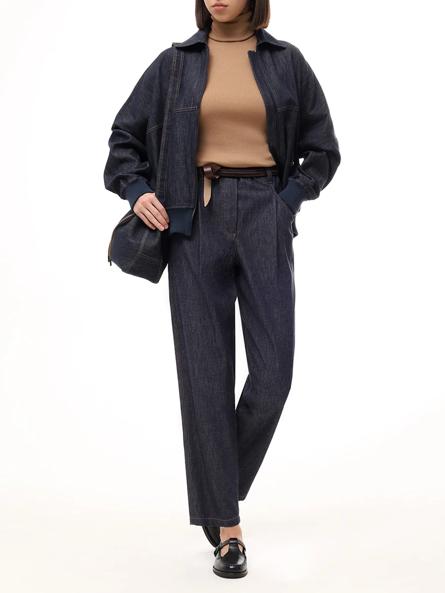 Джинсы хлопковые BRUNELLO CUCINELLI MA782P5567 C001 Синий  Фото 2