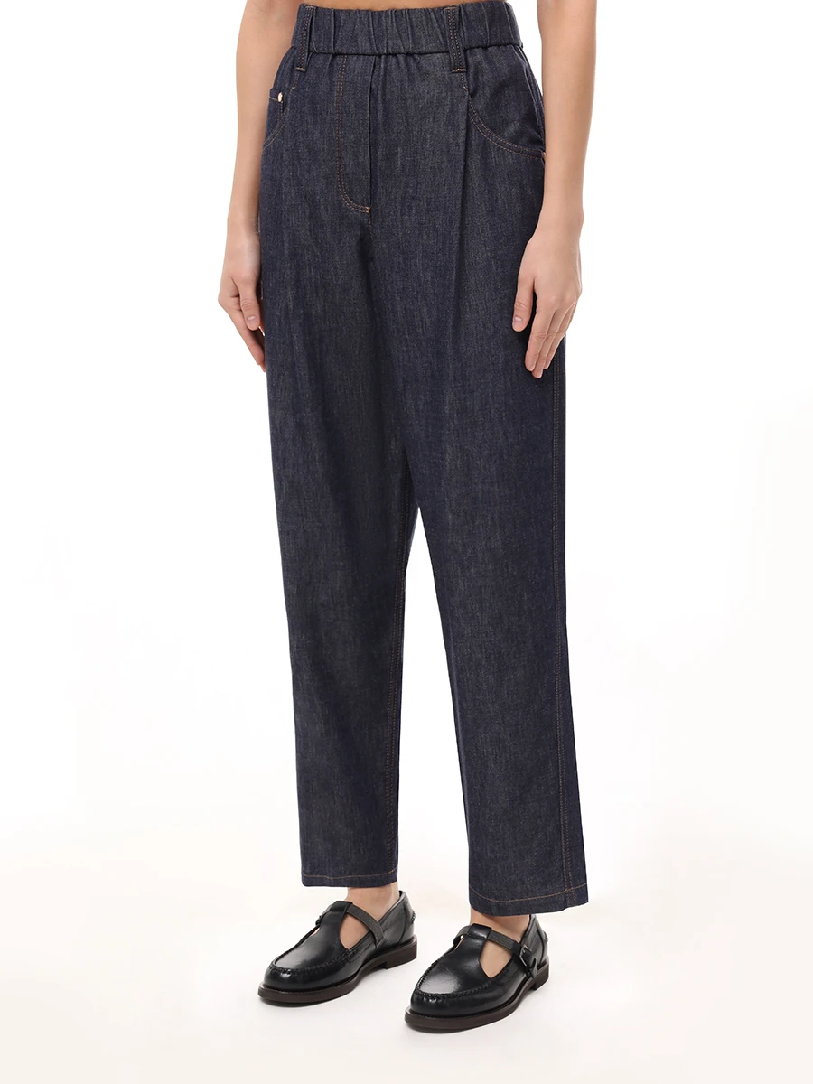 Джинсы хлопковые BRUNELLO CUCINELLI MA782P5567 C001 Синий  Фото 4