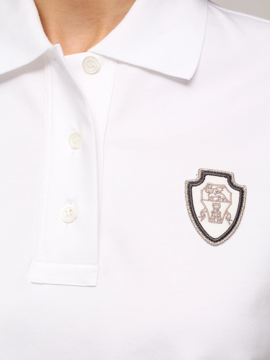 Платье-поло хлопковое BRUNELLO CUCINELLI ML946AVD13 C159 Белый  Фото 5