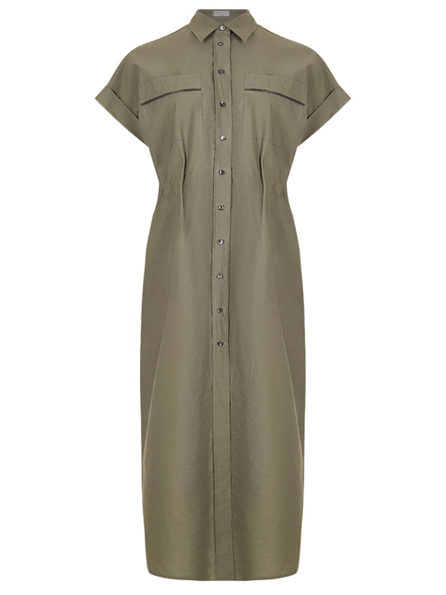 Платье хлопковое BRUNELLO CUCINELLI M0F79ARA51 C3066 Зеленый 