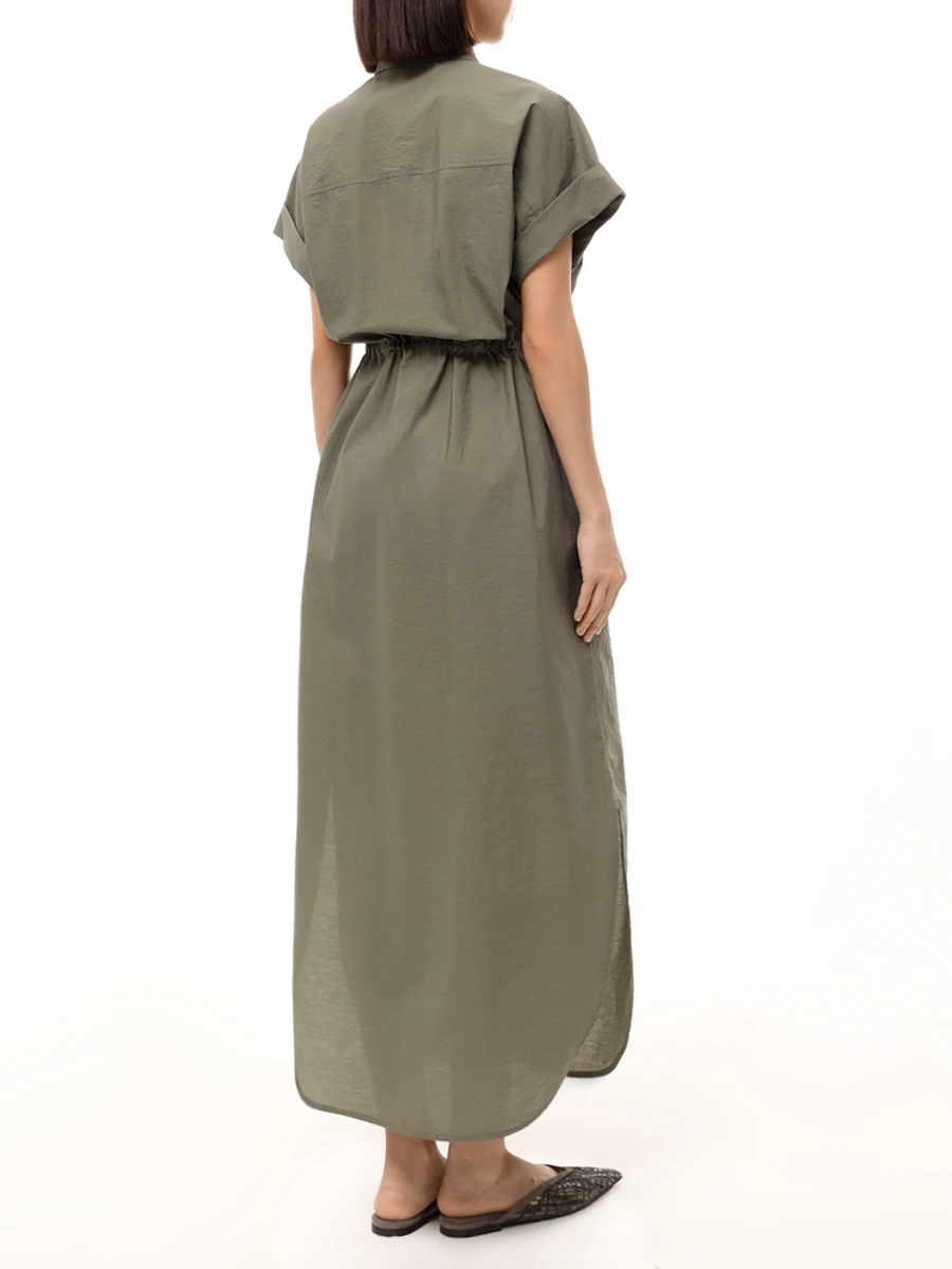 Платье хлопковое BRUNELLO CUCINELLI M0F79ARA51 C3066 Зеленый  Фото 3