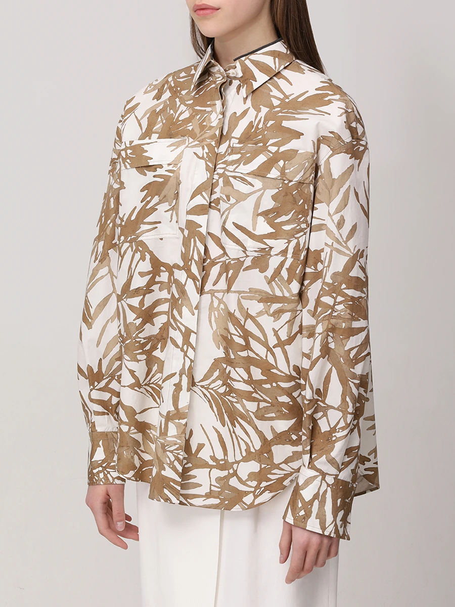 

Рубашка хлопковая, Бежевый, ML900NL636 C006