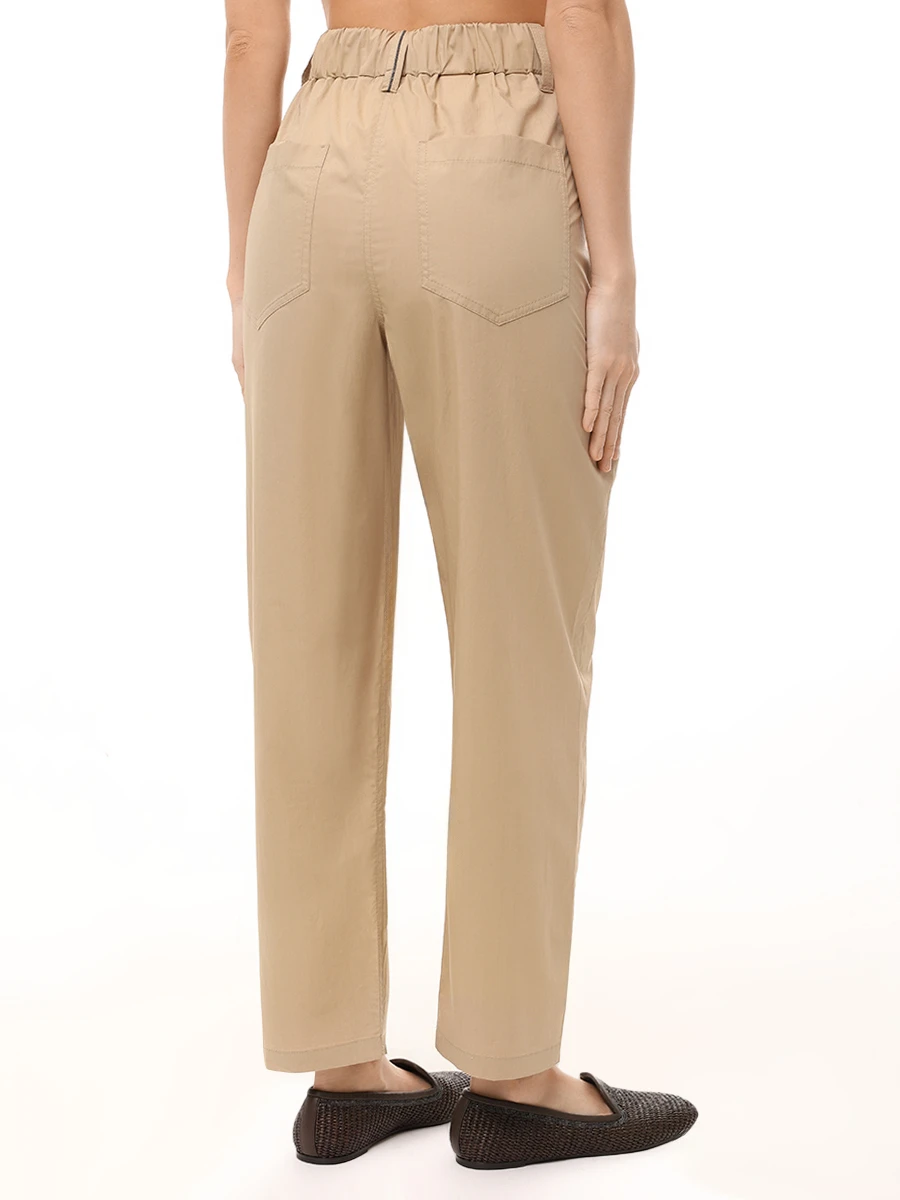 Брюки хлопковые BRUNELLO CUCINELLI M0H93P8907 C2871 Бежевый  Фото 3