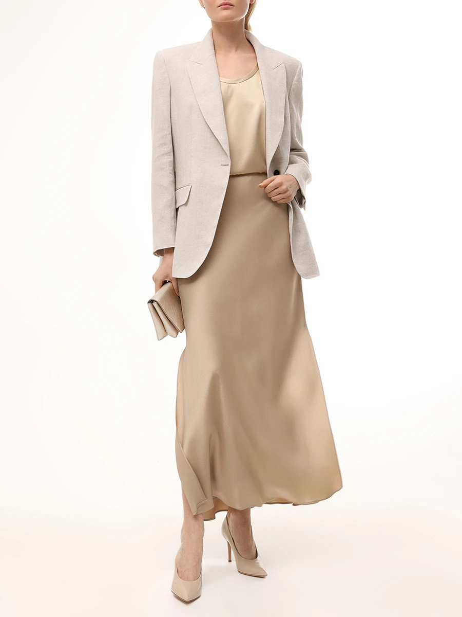 

Юбка однотонная, Бежевый, M0H38G3396 C2910