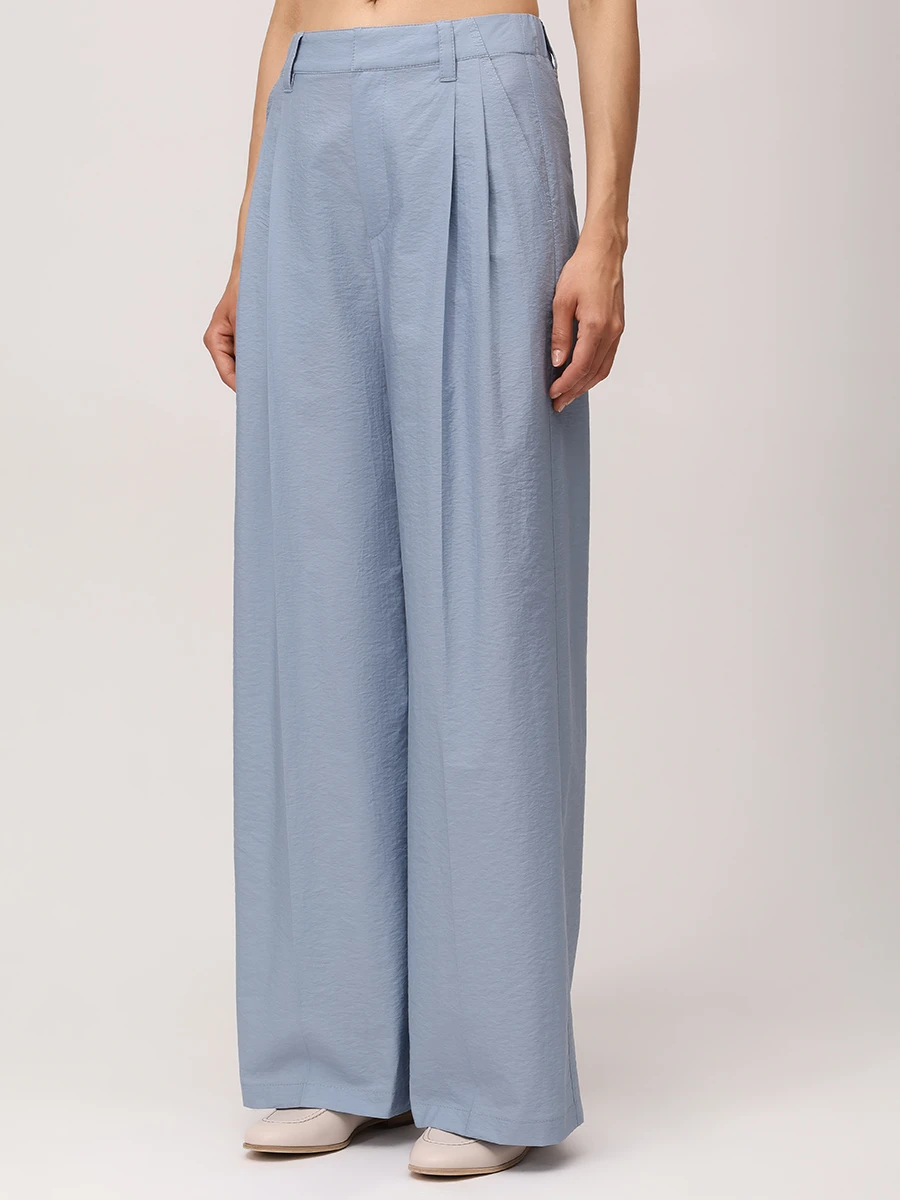 Брюки хлопковые BRUNELLO CUCINELLI M0F79P8853 C2873 Голубой  Фото 4
