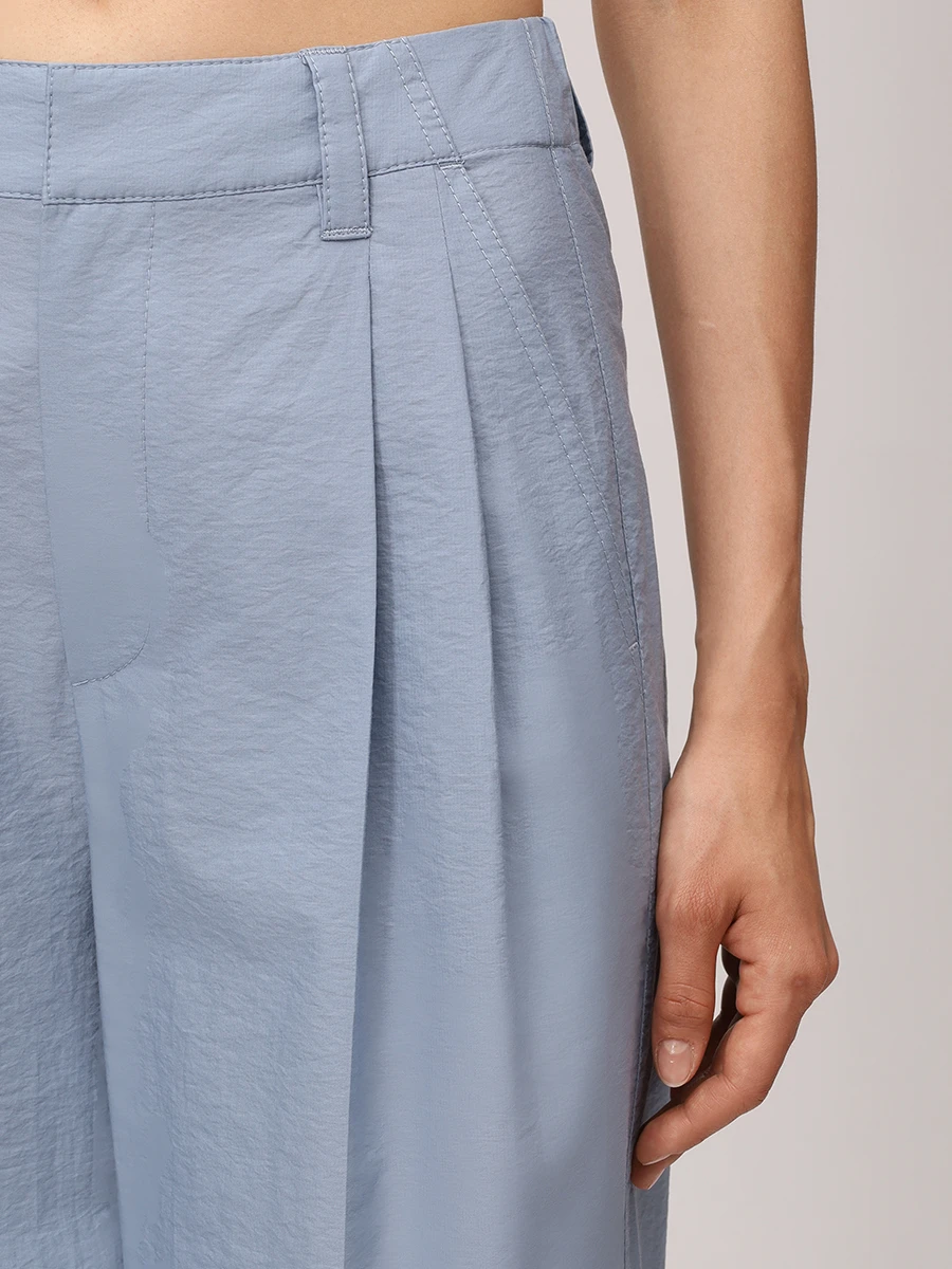 Брюки хлопковые BRUNELLO CUCINELLI M0F79P8853 C2873 Голубой  Фото 5