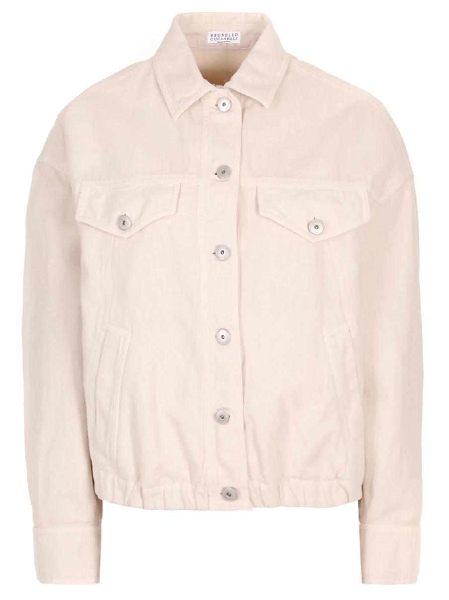 Куртка из хлопка и льна BRUNELLO CUCINELLI ML996FX716 C8739 Бежевый 