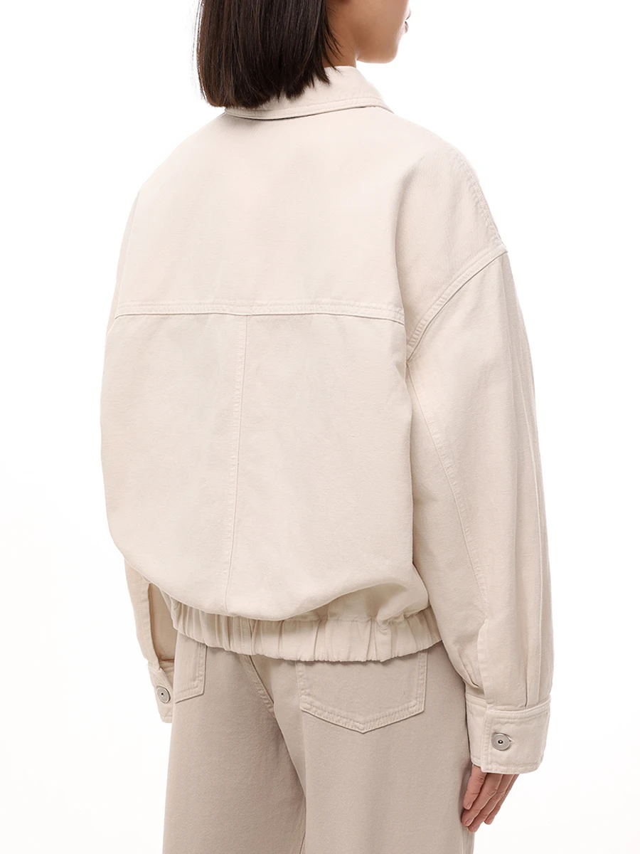 Куртка из хлопка и льна BRUNELLO CUCINELLI ML996FX716 C8739 Бежевый  Фото 3