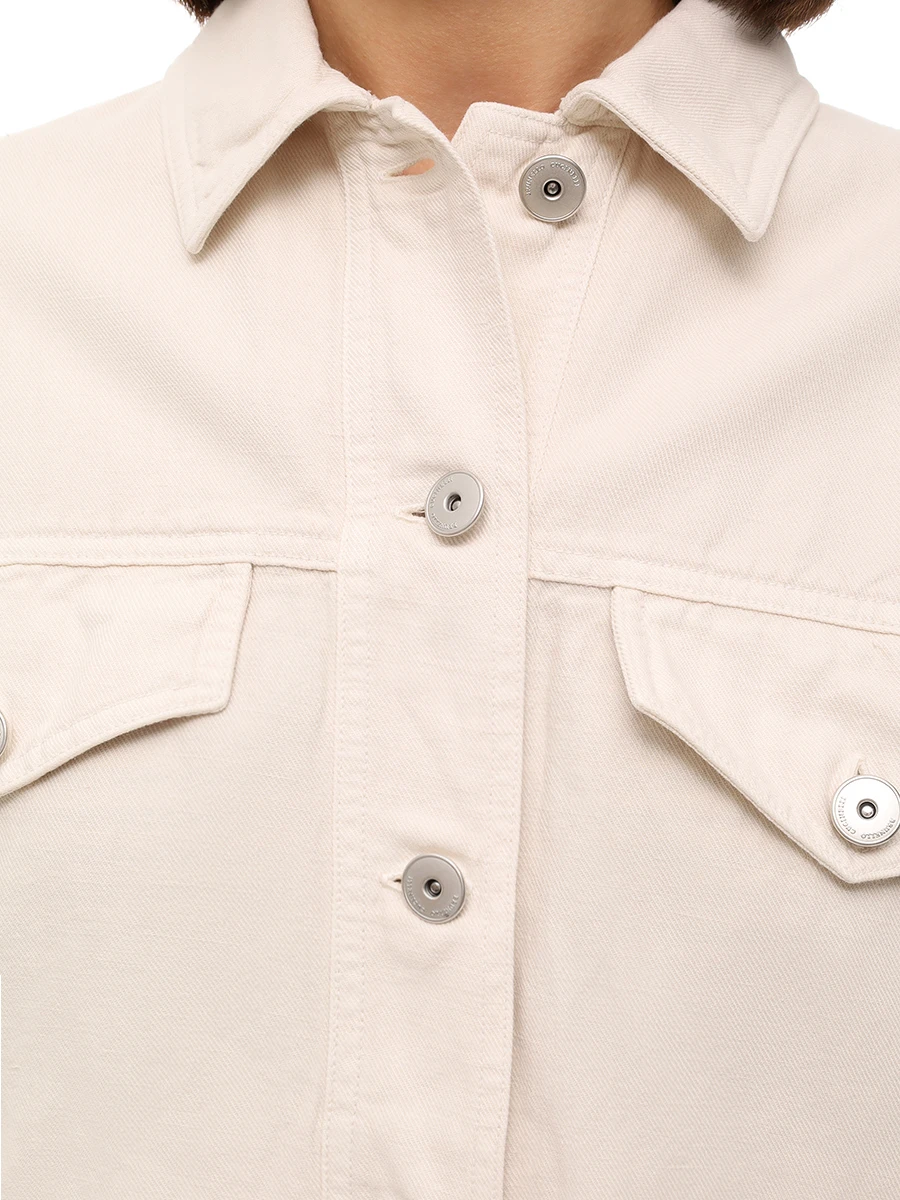 Куртка из хлопка и льна BRUNELLO CUCINELLI ML996FX716 C8739 Бежевый  Фото 5