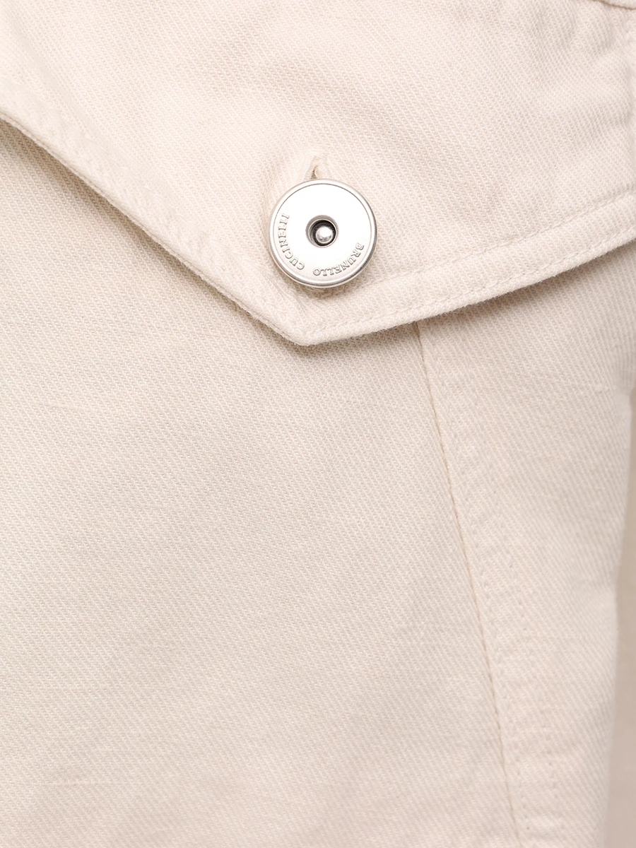 Куртка из хлопка и льна BRUNELLO CUCINELLI ML996FX716 C8739 Бежевый  Фото 6