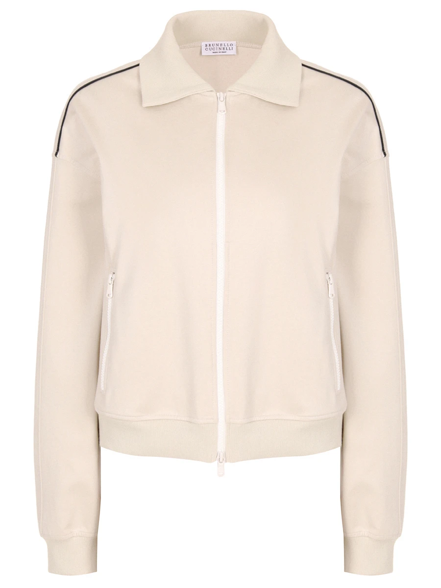 Олимпийка хлопковая BRUNELLO CUCINELLI ML946FB716 C2869 Бежевый 