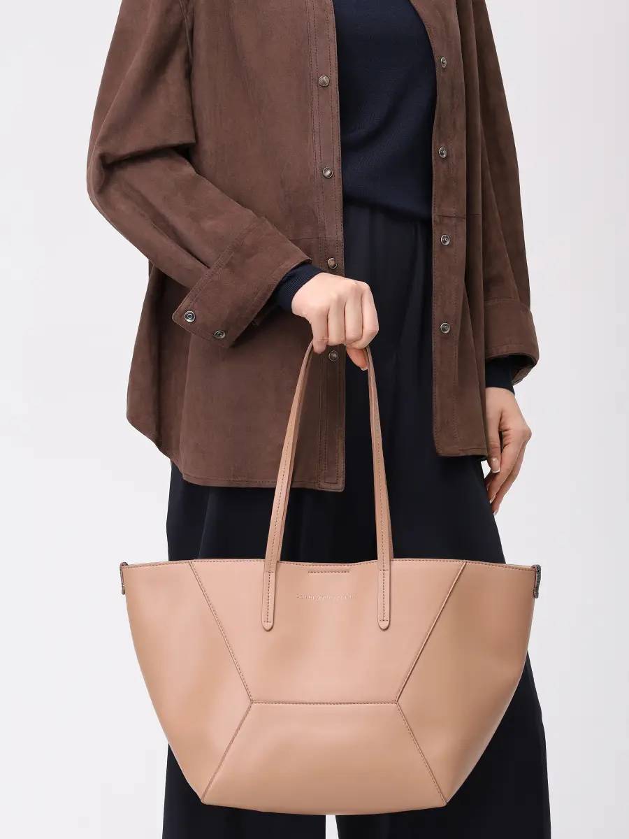 Сумка кожаная BC Duo BRUNELLO CUCINELLI MBHED2573 C7601 Бежевый  Фото 2