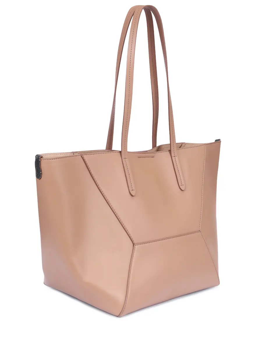 Сумка кожаная BC Duo BRUNELLO CUCINELLI MBHED2573 C7601 Бежевый  Фото 4