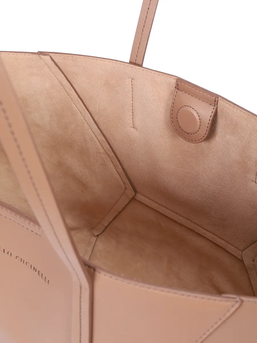 Сумка кожаная BC Duo BRUNELLO CUCINELLI MBHED2573 C7601 Бежевый  Фото 5