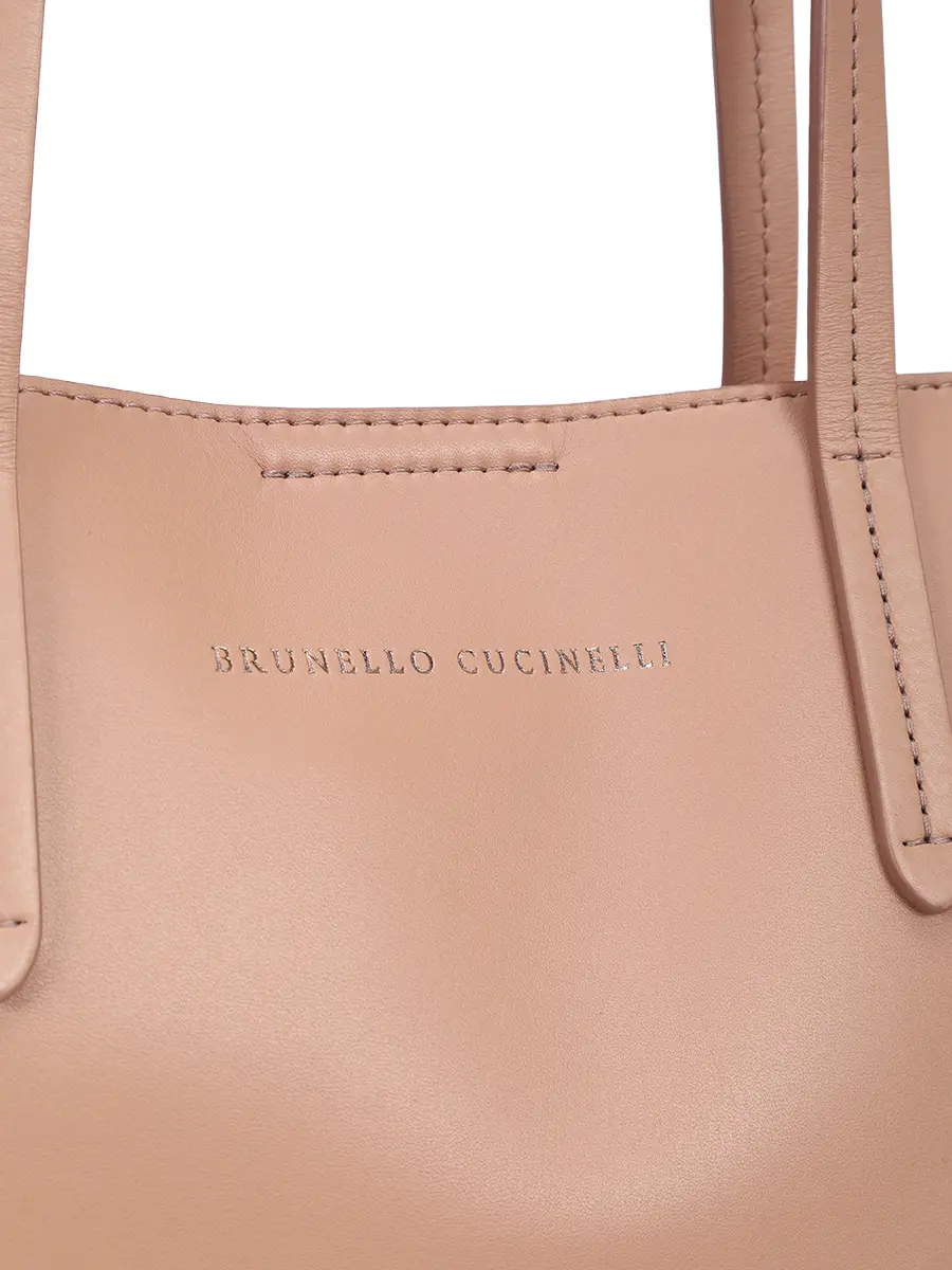 Сумка кожаная BC Duo BRUNELLO CUCINELLI MBHED2573 C7601 Бежевый  Фото 6