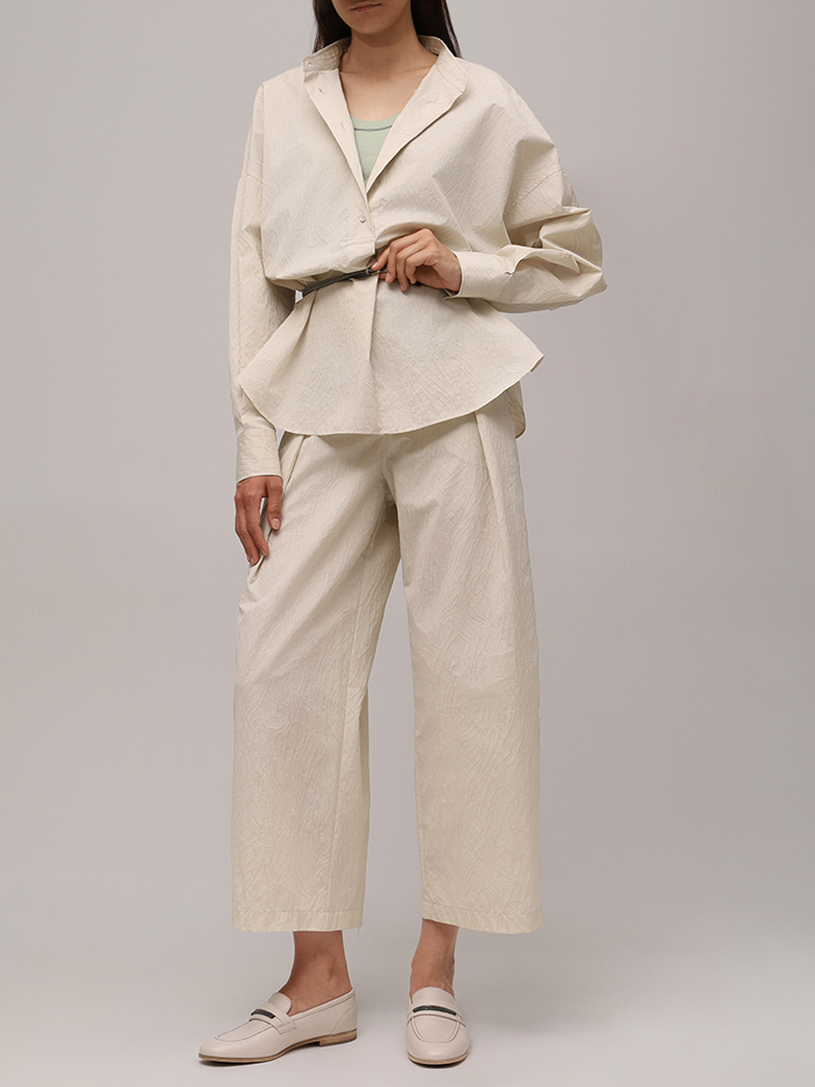 Рубашка хлопковая BRUNELLO CUCINELLI MQ994HH205 C3786 Бежевый  Фото 2