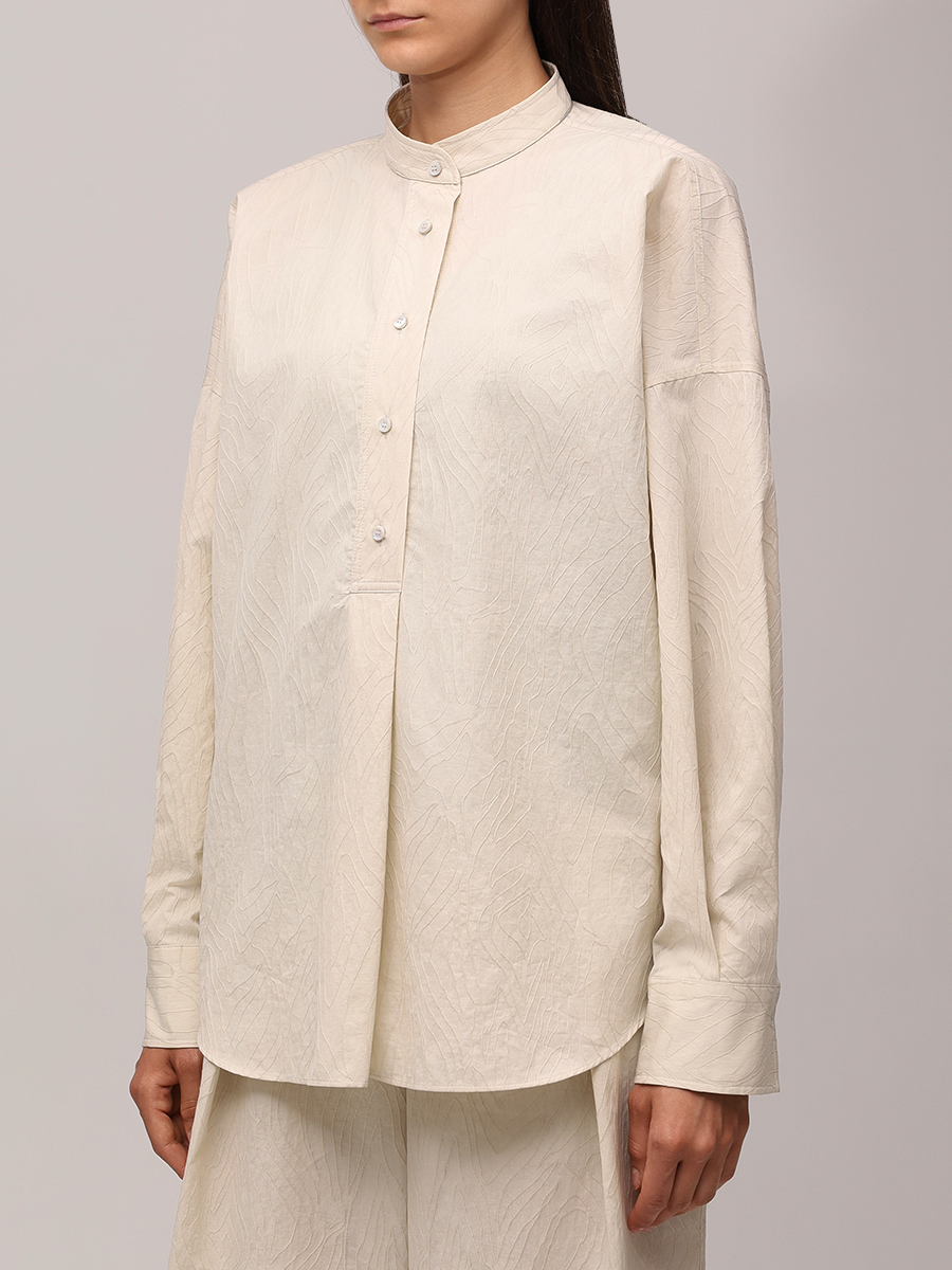 Рубашка хлопковая BRUNELLO CUCINELLI MQ994HH205 C3786 Бежевый  Фото 4