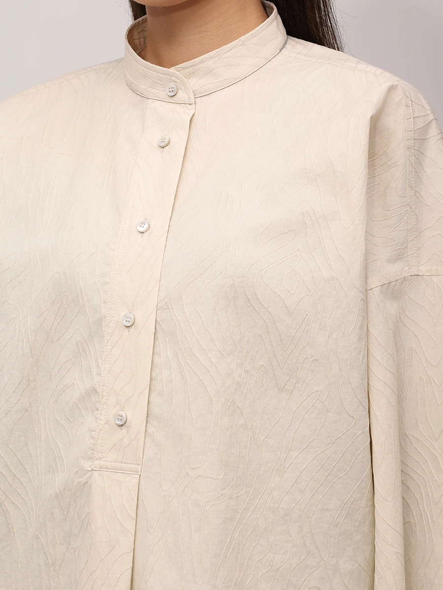 Рубашка хлопковая BRUNELLO CUCINELLI MQ994HH205 C3786 Бежевый  Фото 5