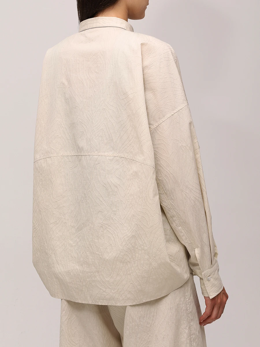 Рубашка хлопковая BRUNELLO CUCINELLI MQ994HH205 C3786 Бежевый  Фото 3