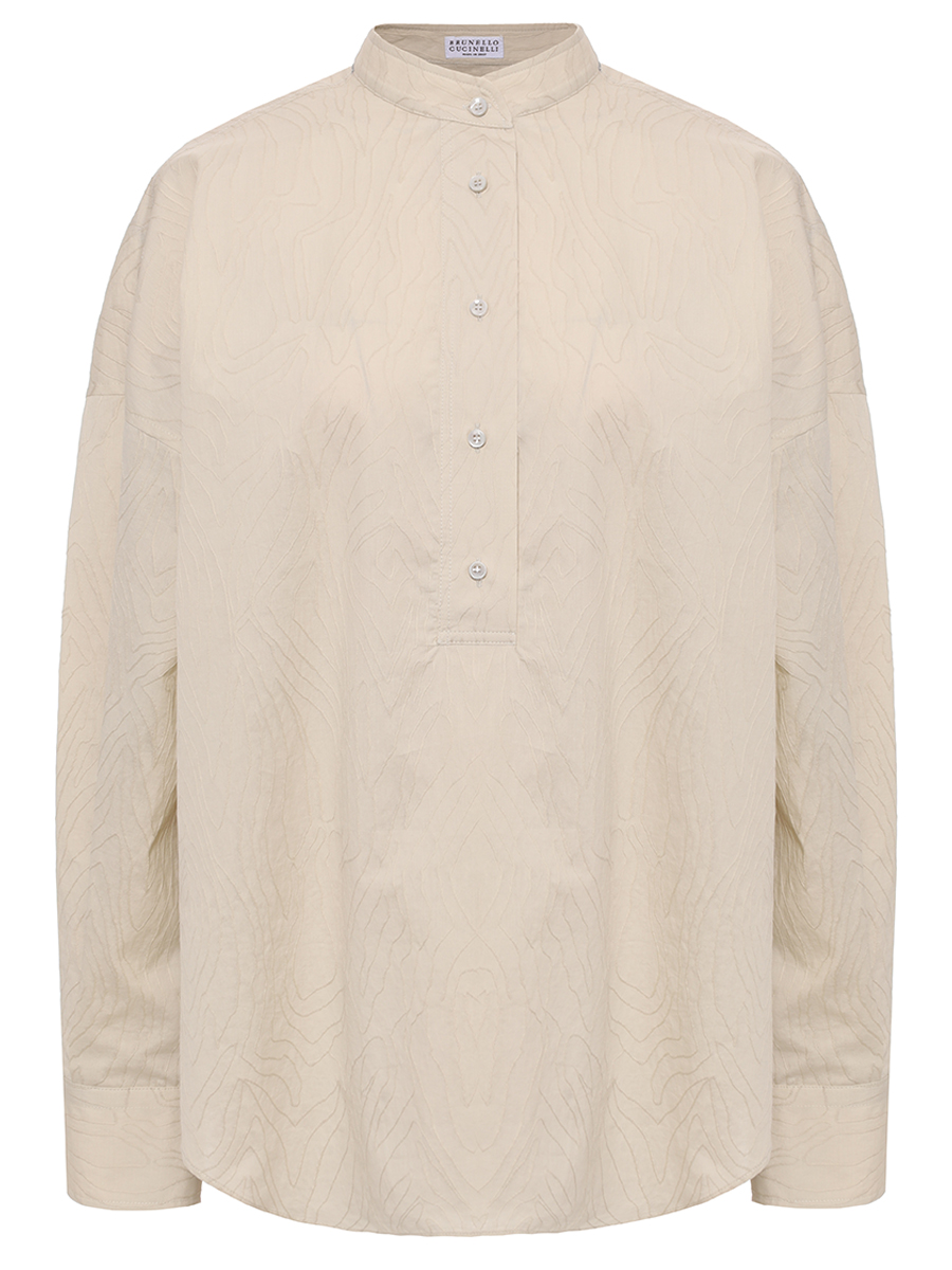 Рубашка хлопковая BRUNELLO CUCINELLI MQ994HH205 C3786 Бежевый 