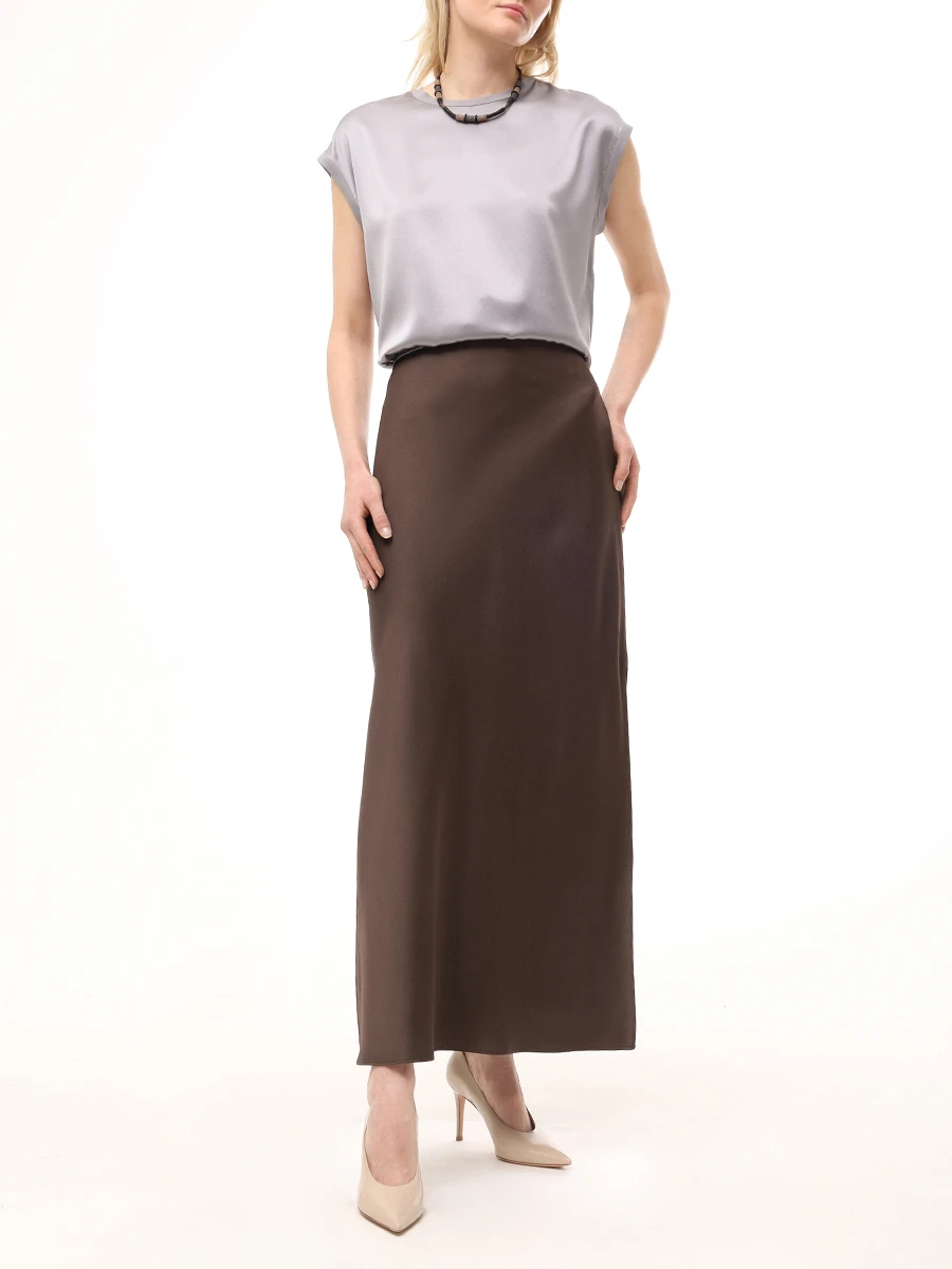 Топ шелковый BRUNELLO CUCINELLI M0C59EH500 C078 Серый  Фото 2