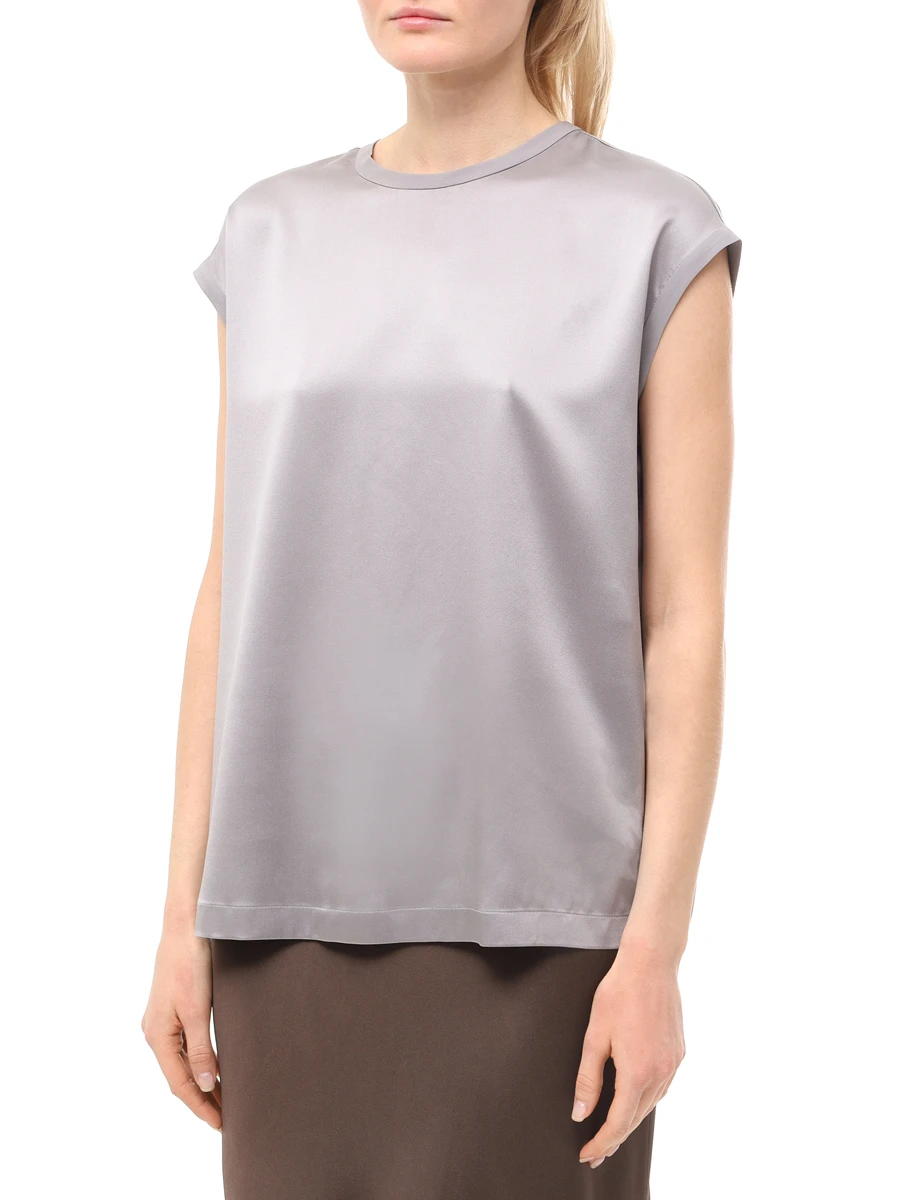 Топ шелковый BRUNELLO CUCINELLI M0C59EH500 C078 Серый  Фото 4