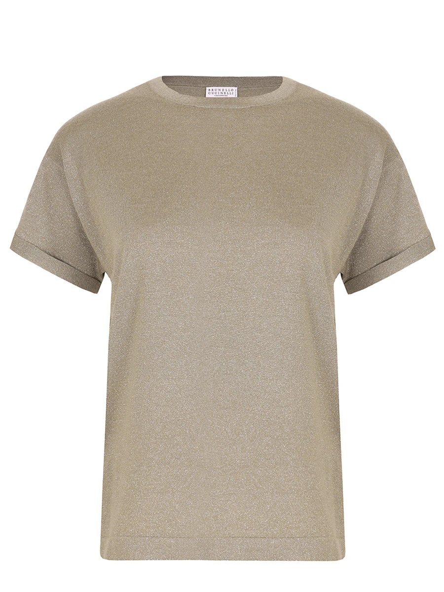 Футболка из кашемира и шелка BRUNELLO CUCINELLI M41810000 C2890 Зеленый 