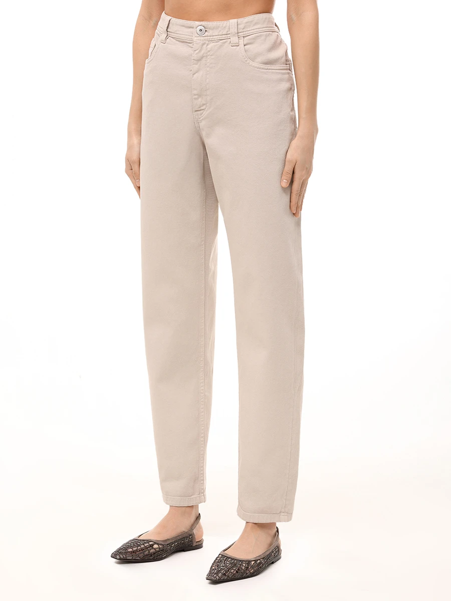 Джинсы хлопковые BRUNELLO CUCINELLI MB057P5319 C7192 Бежевый  Фото 4