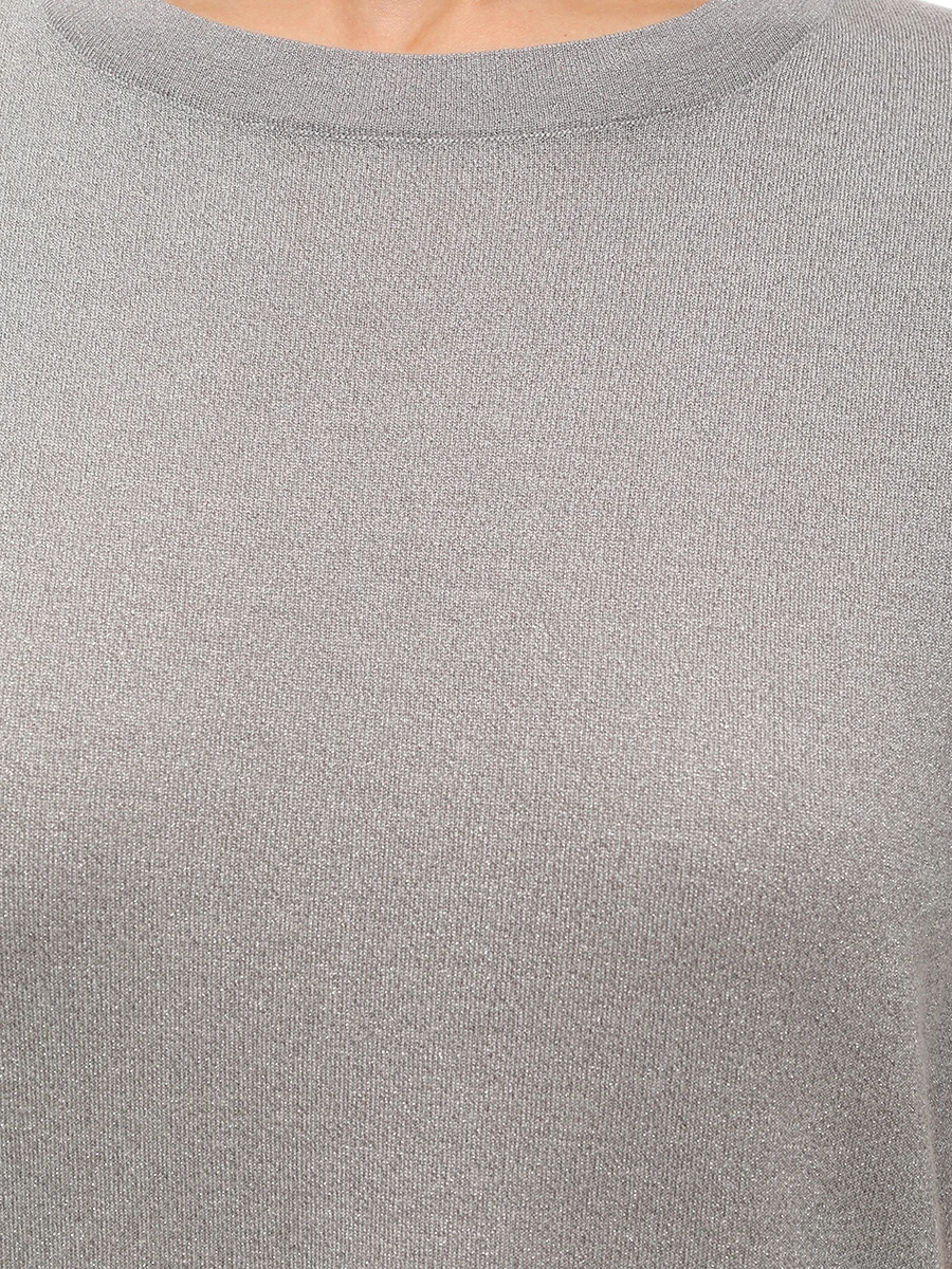 Футболка из кашемира и шелка BRUNELLO CUCINELLI M41810000 C8943 Темно- Серый  Фото 5