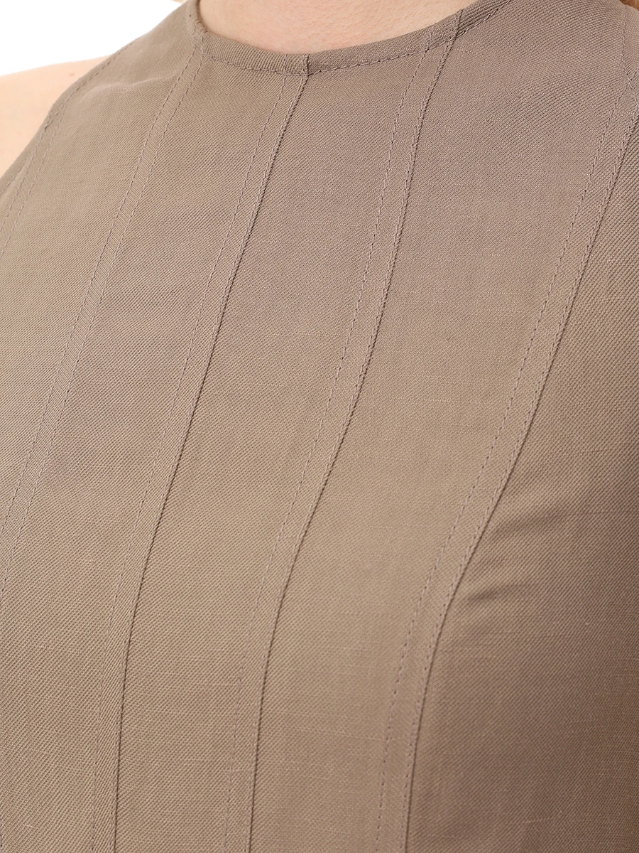 Платье из вискозы и льна BRUNELLO CUCINELLI MH126A5171 C2947 Бежевый  Фото 5