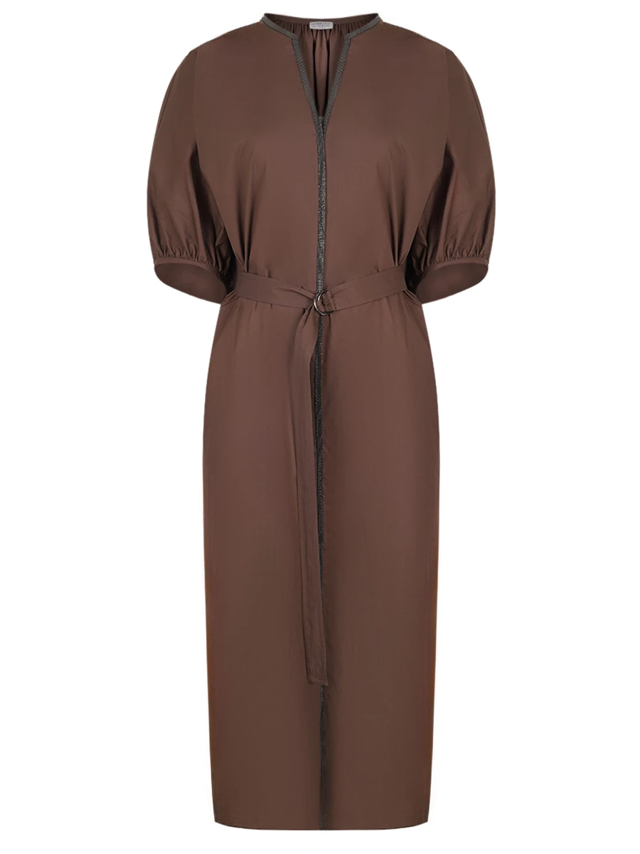 Платье хлопковое BRUNELLO CUCINELLI M0H93AHB81 C8705 Коричневый 