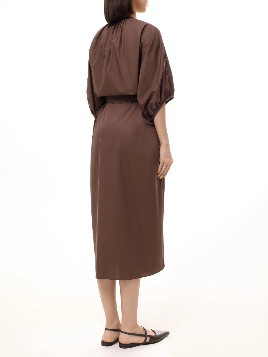 Платье хлопковое BRUNELLO CUCINELLI M0H93AHB81 C8705 Коричневый  Фото 3