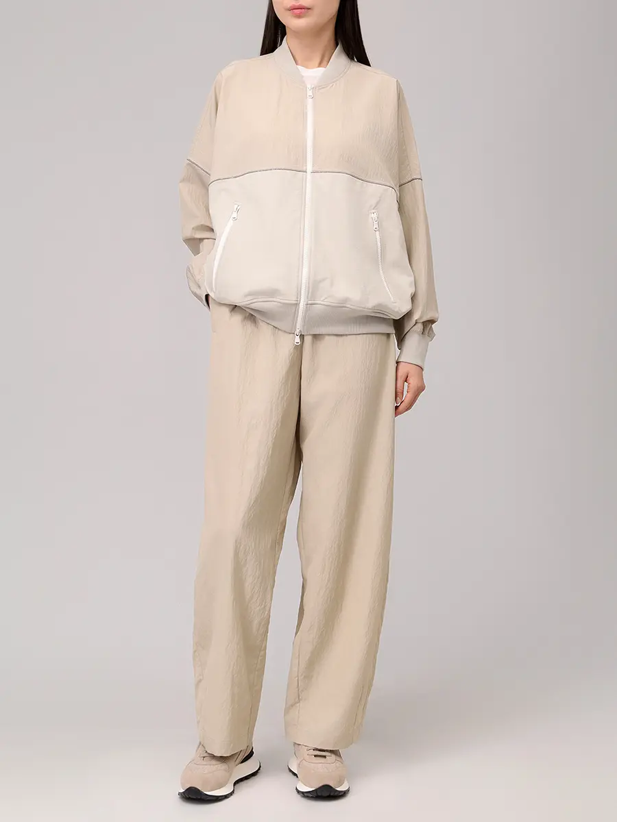 Олимпийка комбинированная BRUNELLO CUCINELLI MH827VE706 C9732 Бежевый  Фото 2