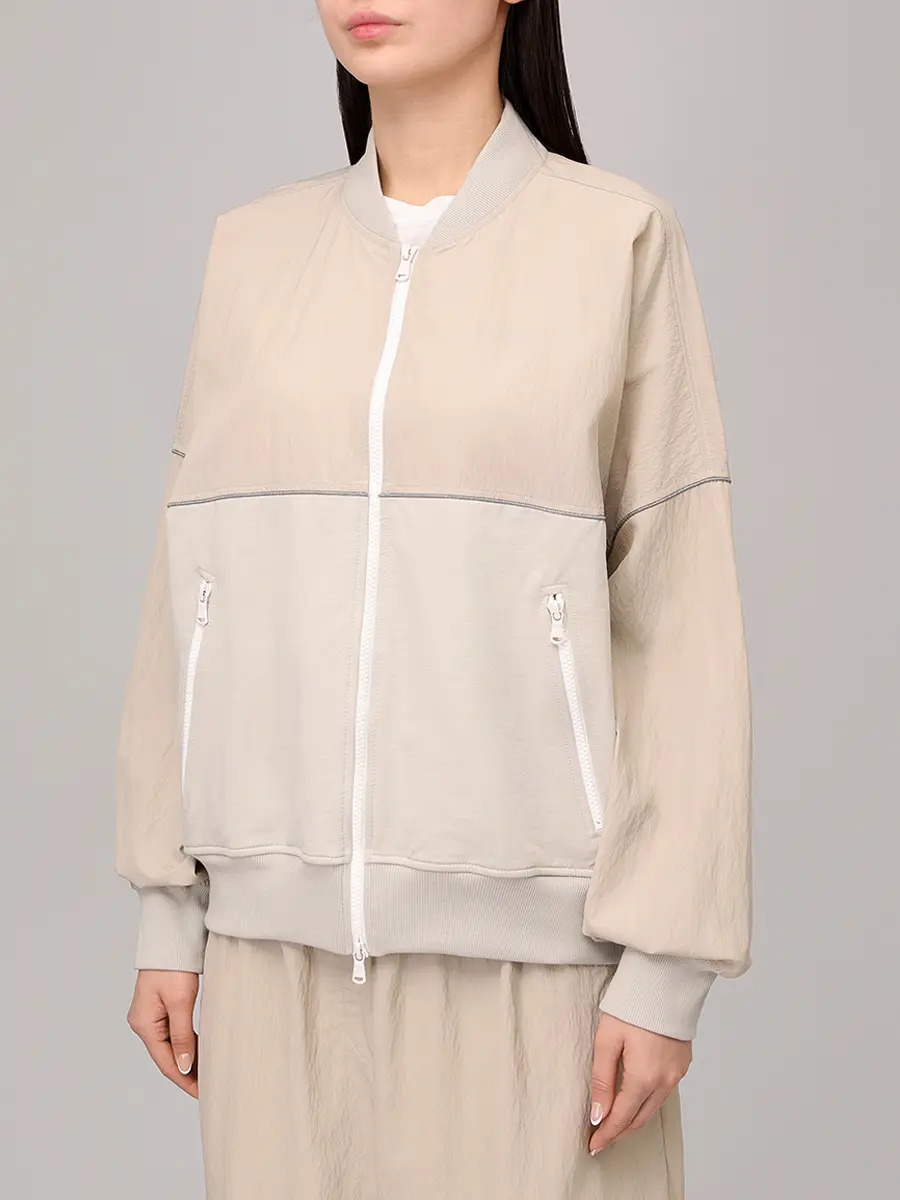 Олимпийка комбинированная BRUNELLO CUCINELLI MH827VE706 C9732 Бежевый  Фото 4