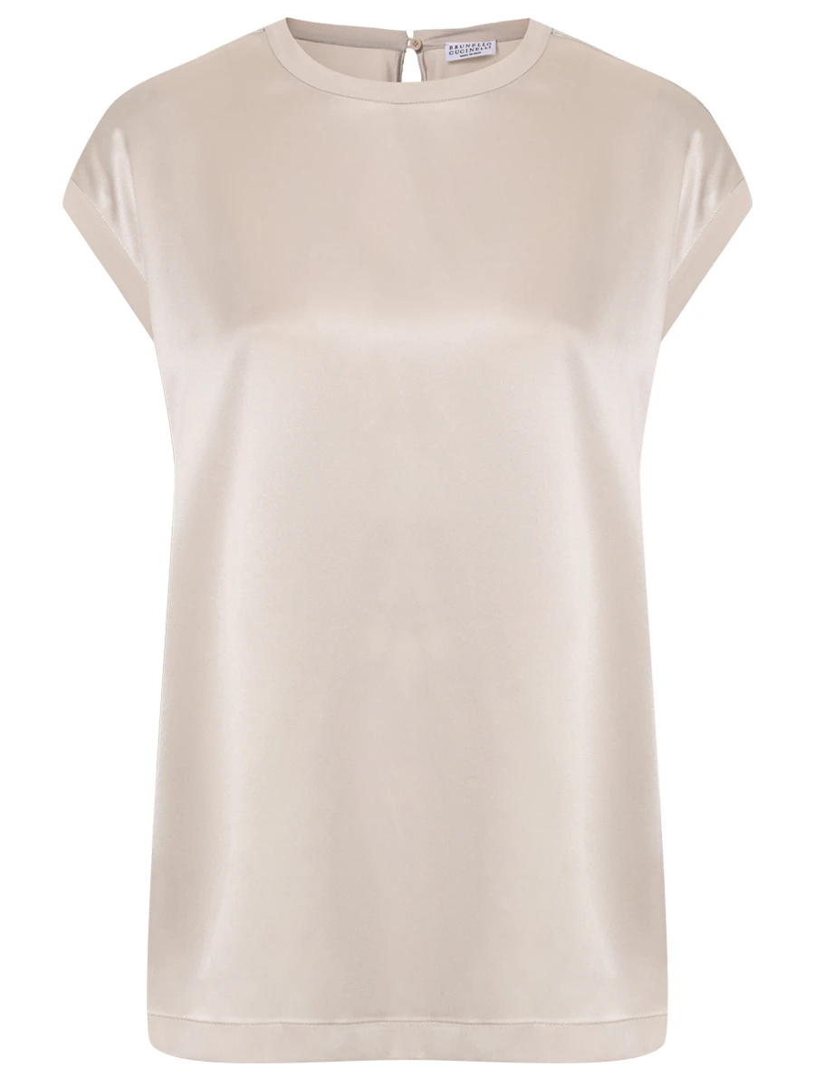 Топ шелковый BRUNELLO CUCINELLI M0C59EH500 C9732 Бежевый 