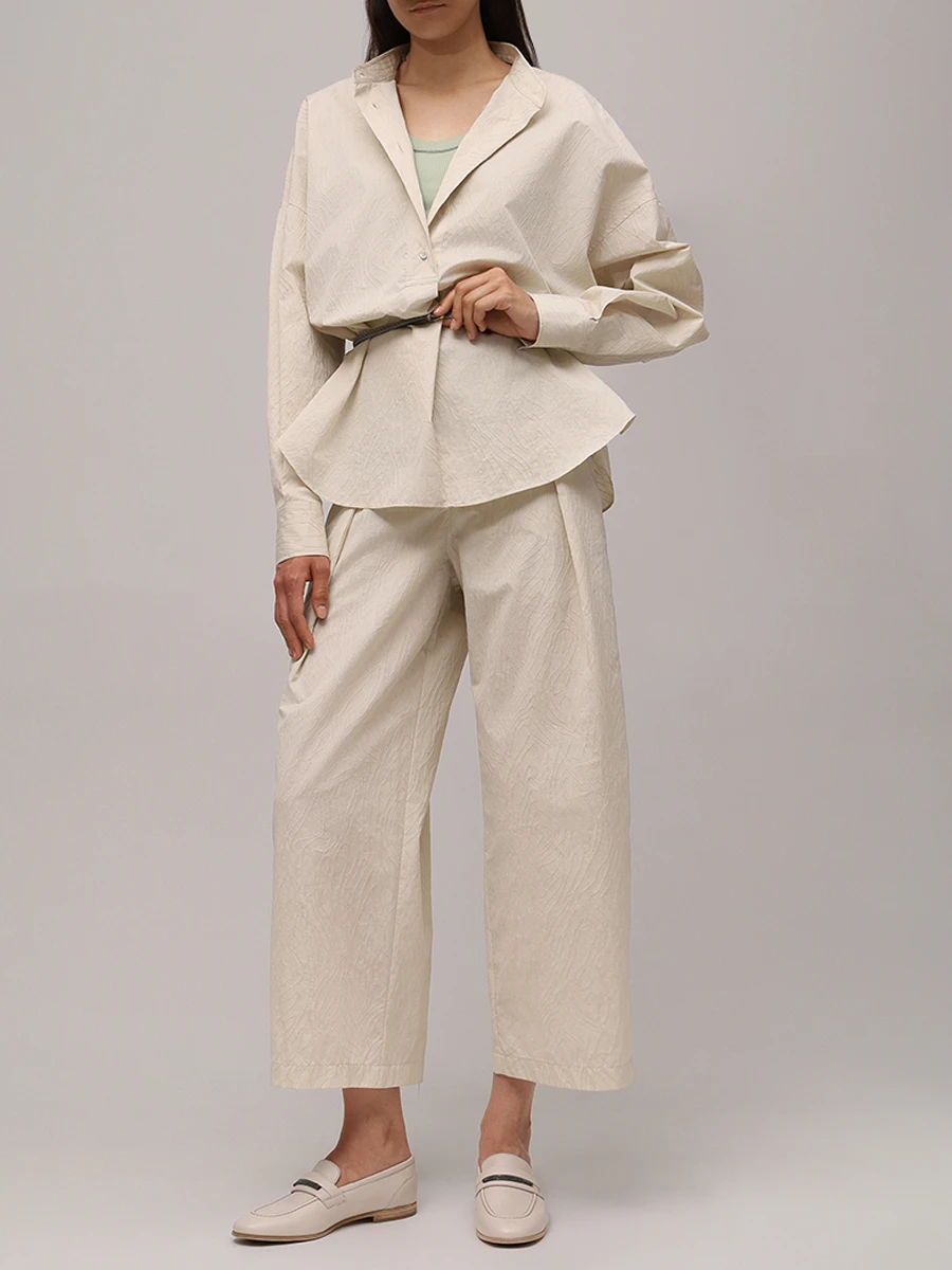 Брюки хлопковые BRUNELLO CUCINELLI MQ994HH289 C3786 Бежевый  Фото 2