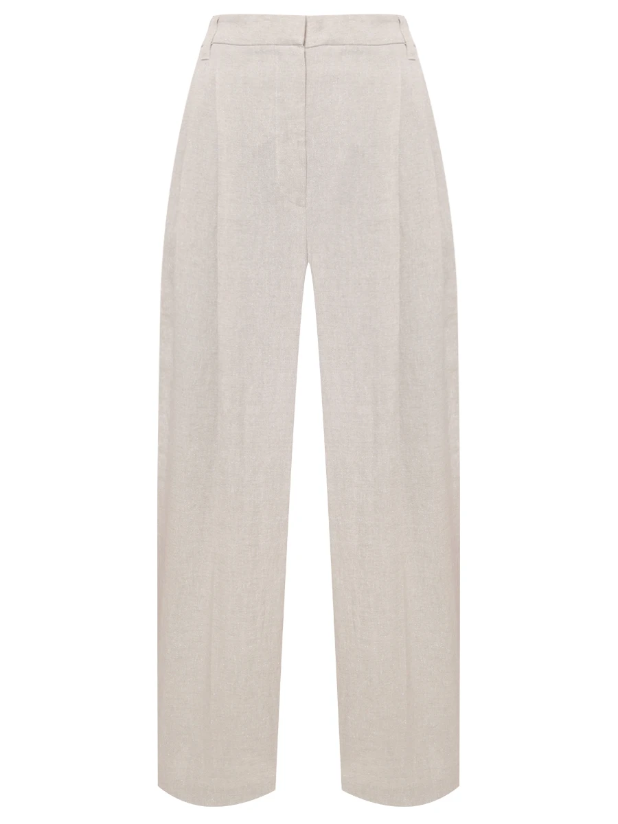 Брюки льняные BRUNELLO CUCINELLI MH547P8669 C169 Бежевый 