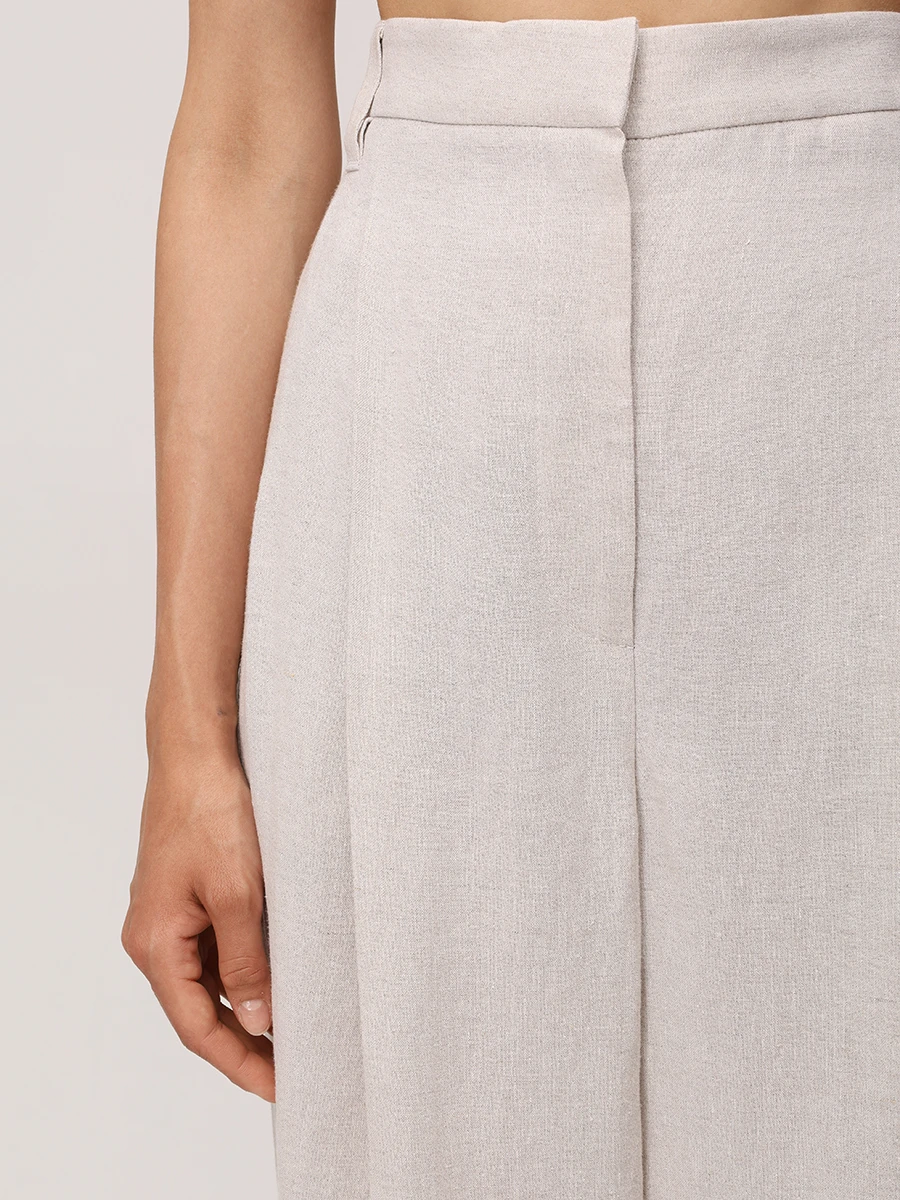 Брюки льняные BRUNELLO CUCINELLI MH547P8669 C169 Бежевый  Фото 5