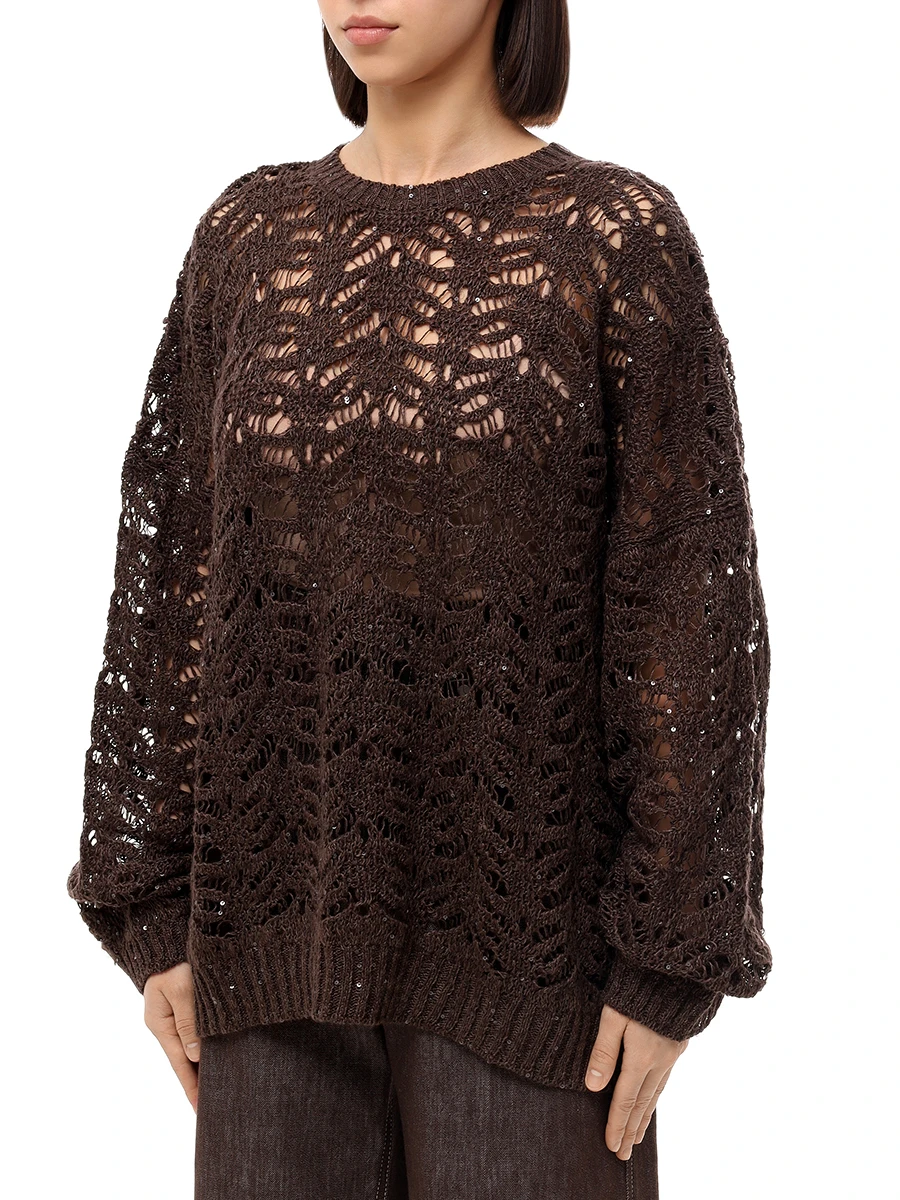 

Джемпер льняной, Коричневый, MGD562310 C3974