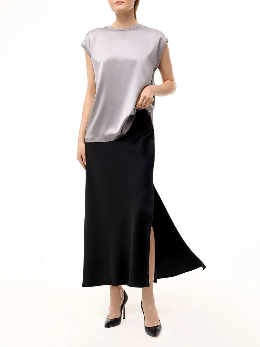 Юбка однотонная BRUNELLO CUCINELLI M0H38G3396 C101 Черный  Фото 2