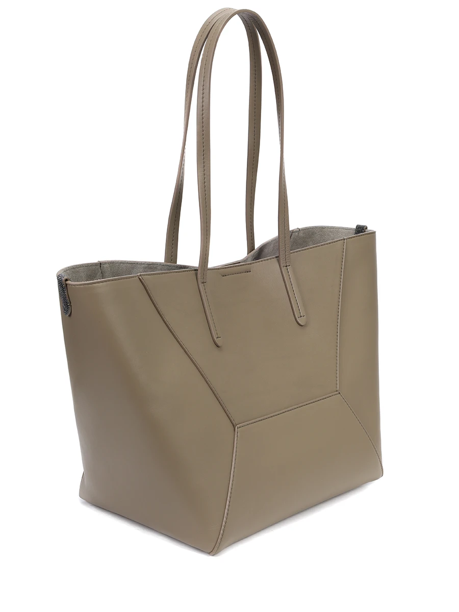 Сумка кожаная BC Duo BRUNELLO CUCINELLI MBHED2573 C2657 Зеленый  Фото 4