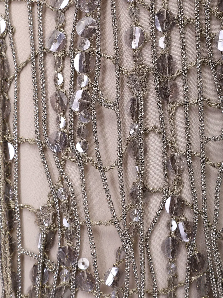 Платье с пайетками BRUNELLO CUCINELLI MSFR21A92 C1236 Серебряный  Фото 6