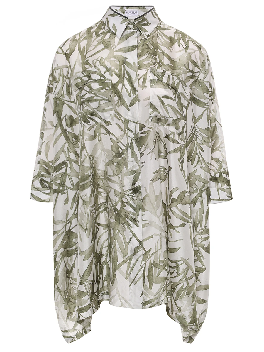 Рубашка шелковая BRUNELLO CUCINELLI MQ999NL616 C6001 Коричневый 