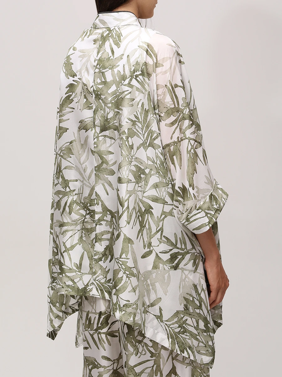 Рубашка шелковая BRUNELLO CUCINELLI MQ999NL616 C6001 Коричневый  Фото 3