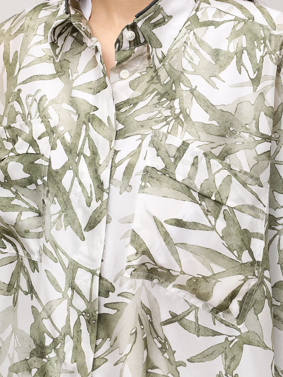 Рубашка шелковая BRUNELLO CUCINELLI MQ999NL616 C6001 Коричневый  Фото 5