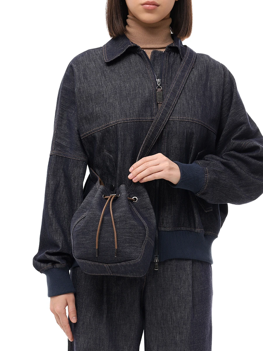 Сумка джинсовая BC Duo BRUNELLO CUCINELLI MB25D2678 C001 Деним  Фото 2