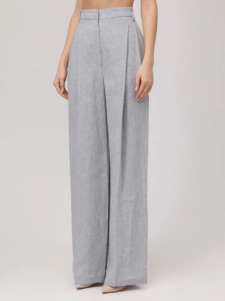 Брюки льняные BRUNELLO CUCINELLI MH547P8669 C2779 Серый  Фото 4